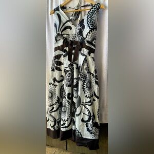 Robbie Bee Black and White Halter Neck Sundress